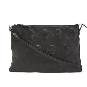 Leather skull embossed bag